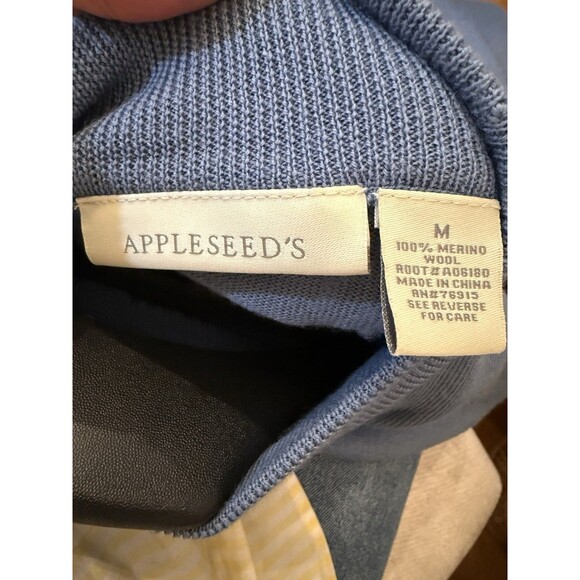 Appleseeds Wool Blazer Sweater Set Women's 14/M Cornflower Blue‎ Turtleneck EUC - Picture 9 of 10